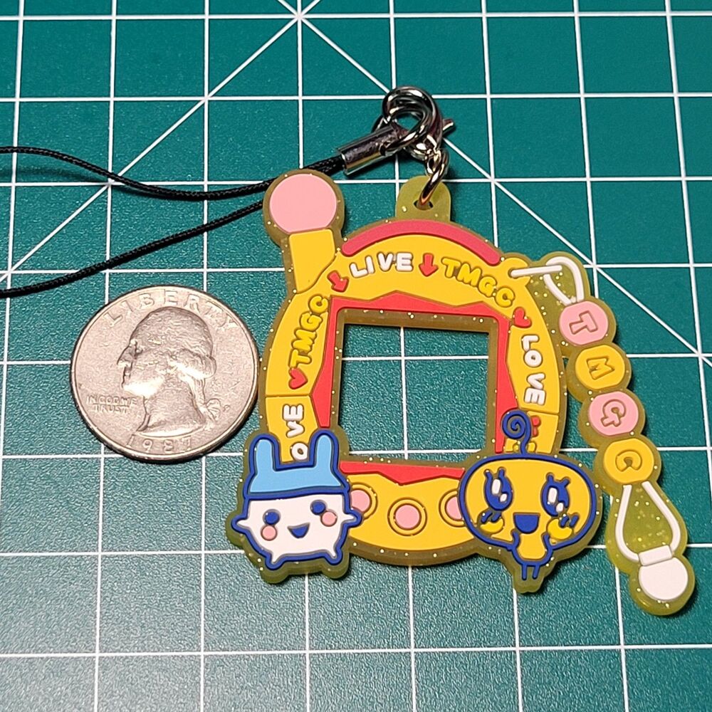 Mimitchi & Memetchi - Tamagotchi Yellow Glitter Rubber Charm